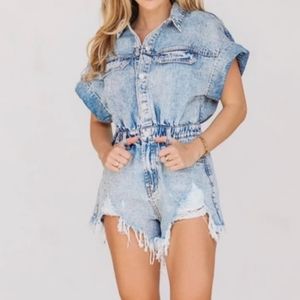 Idem‎ ditto Demin Button Up Romper Cotton.